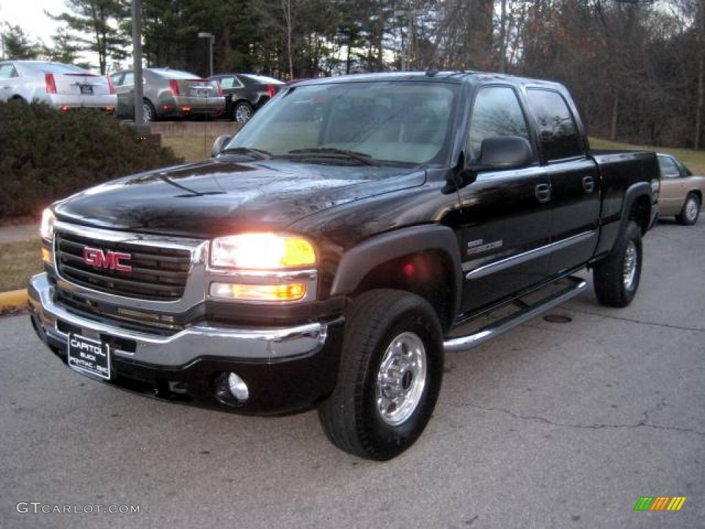 2006 Sierra 2500HD SLT Crew Cab 4x4 - Onyx Black / Pewter photo #7