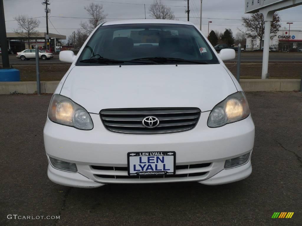 2003 Corolla S - Super White / Black photo #2