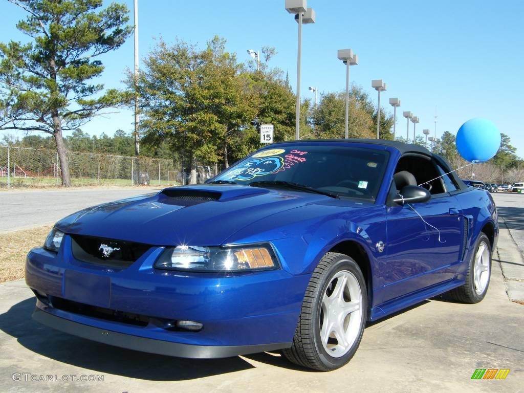 2004 Mustang GT Convertible - Sonic Blue Metallic / Dark Charcoal photo #1