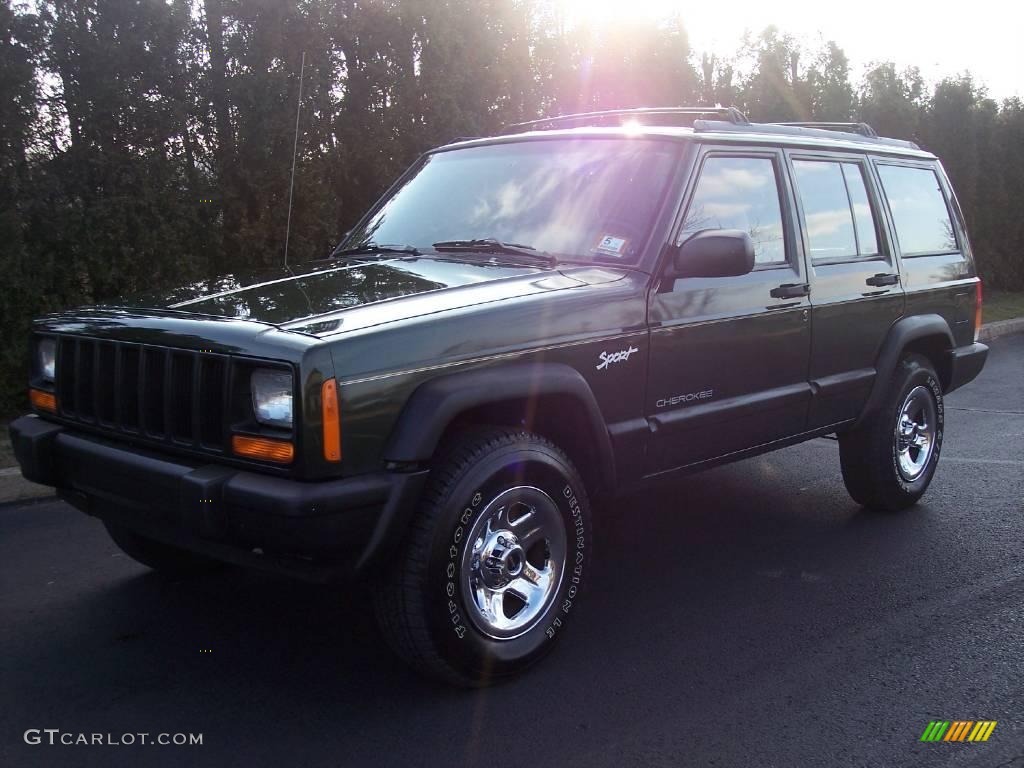1997 Cherokee Sport - Moss Green Pearlcoat / Tan photo #2