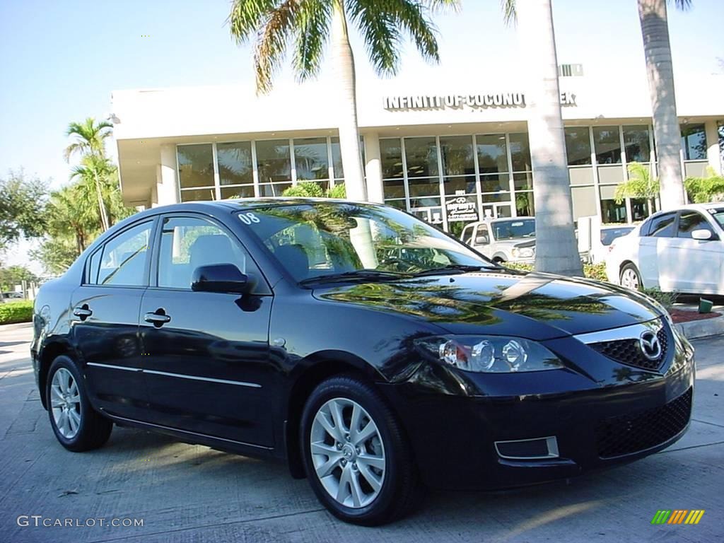 2008 MAZDA3 i Touring Sedan - Black Mica / Black photo #1