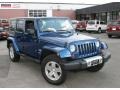 2009 Deep Water Blue Pearl Jeep Wrangler Unlimited Sahara 4x4  photo #3