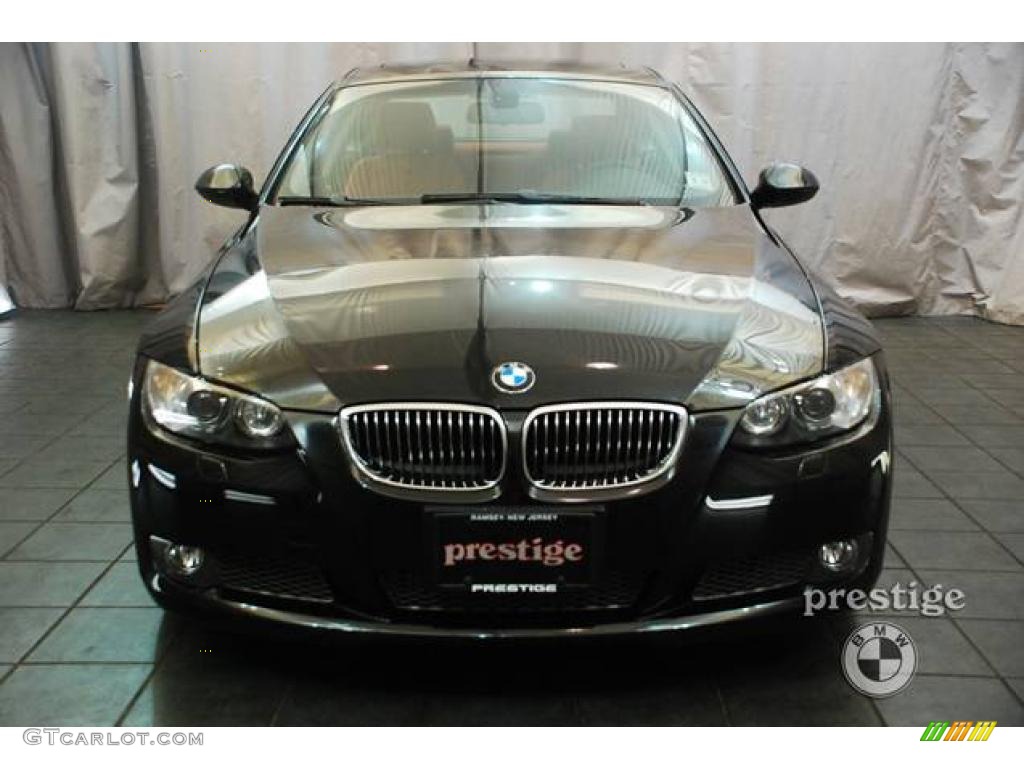 2009 3 Series 335i Coupe - Black Sapphire Metallic / Coral Red/Black Dakota Leather photo #7