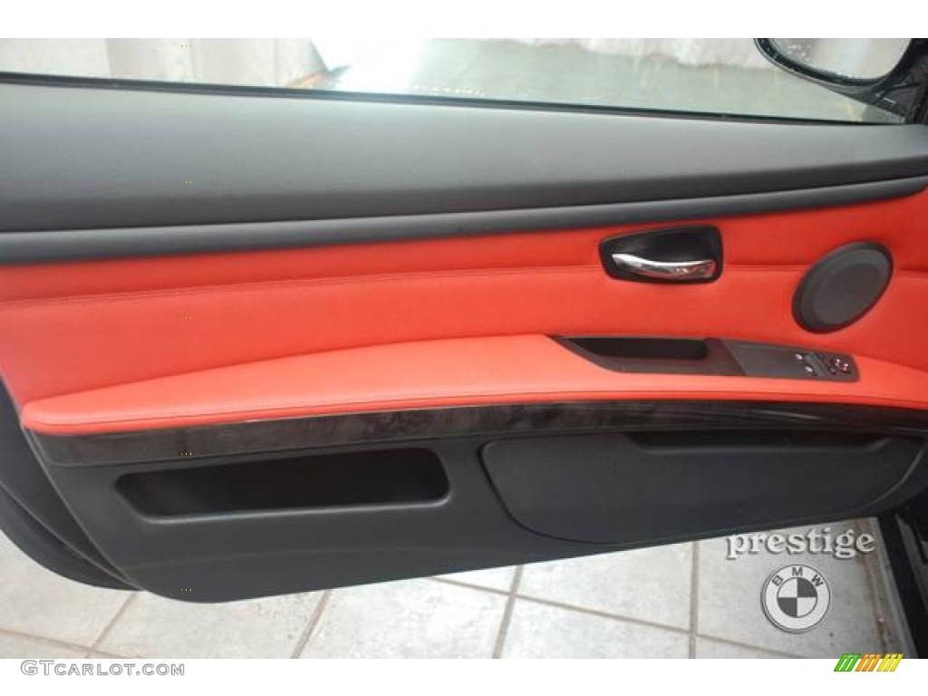 2009 3 Series 335i Coupe - Black Sapphire Metallic / Coral Red/Black Dakota Leather photo #10
