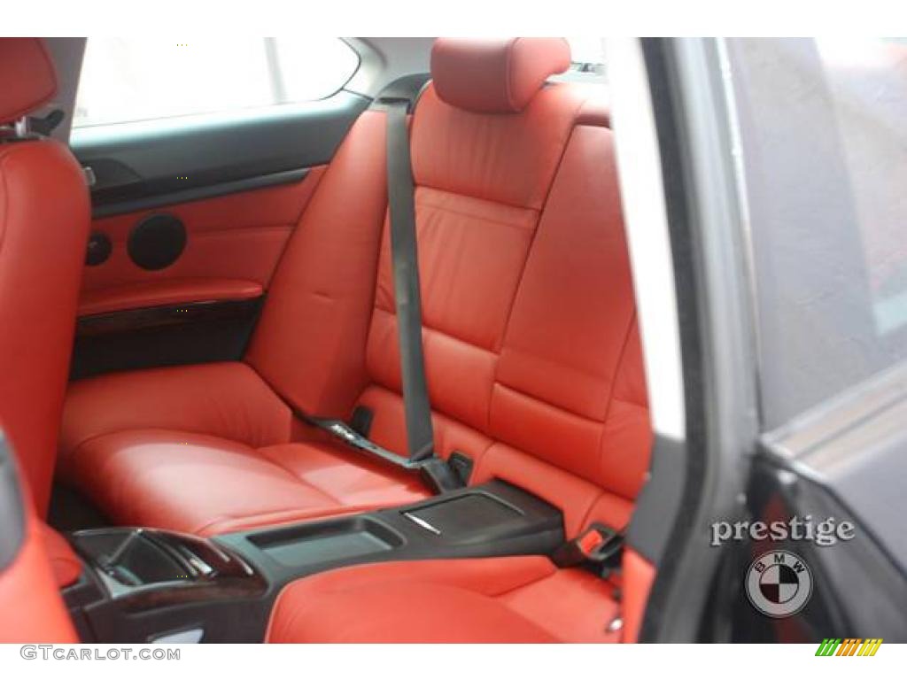 2009 3 Series 335i Coupe - Black Sapphire Metallic / Coral Red/Black Dakota Leather photo #11