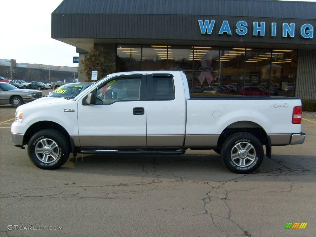 2006 F150 XLT SuperCab 4x4 - Oxford White / Tan photo #2