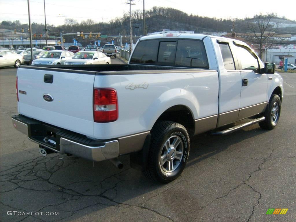 2006 F150 XLT SuperCab 4x4 - Oxford White / Tan photo #5