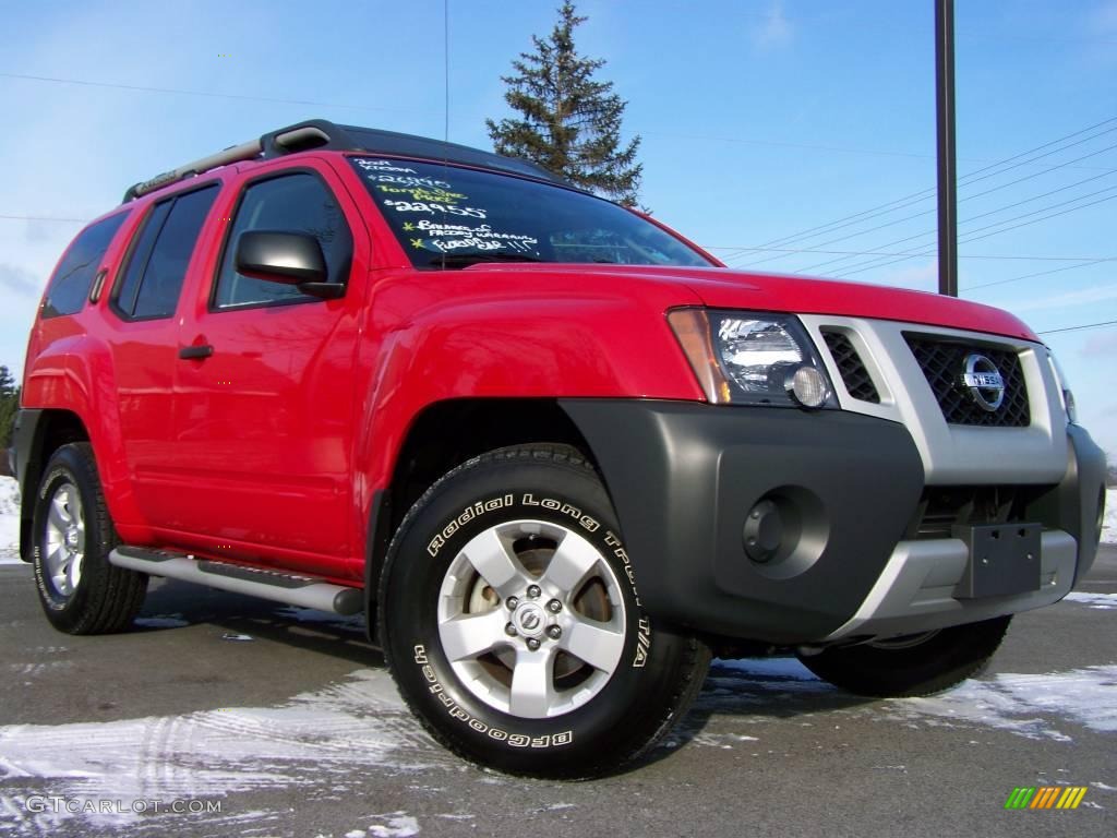 2009 Xterra S 4x4 - Red Alert / Graphite/Steel photo #1