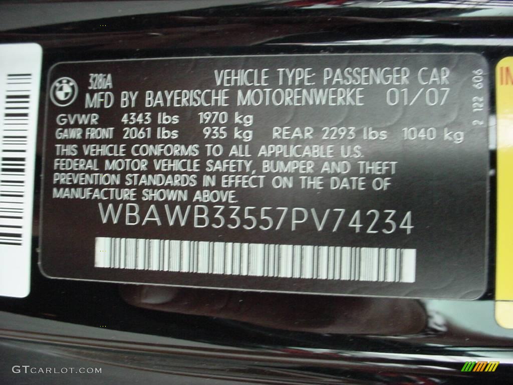 2007 3 Series 328i Coupe - Jet Black / Black photo #19