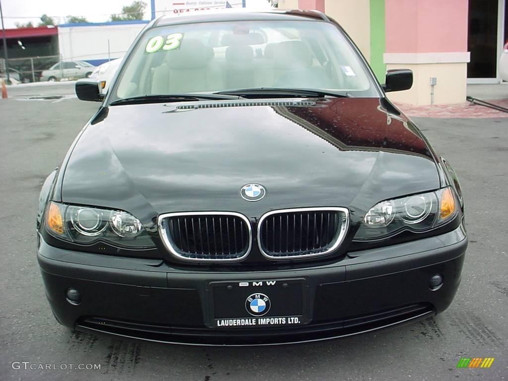 2003 3 Series 325i Sedan - Jet Black / Natural Brown photo #8