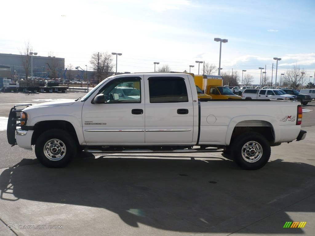 2005 Sierra 2500HD SLT Crew Cab 4x4 - Summit White / Neutral photo #4