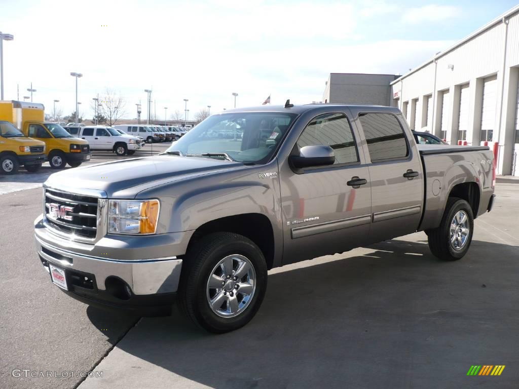 2009 Sierra 1500 Hybrid Crew Cab 4x4 - Steel Gray Metallic / Ebony photo #3