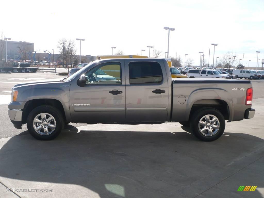 2009 Sierra 1500 Hybrid Crew Cab 4x4 - Steel Gray Metallic / Ebony photo #4