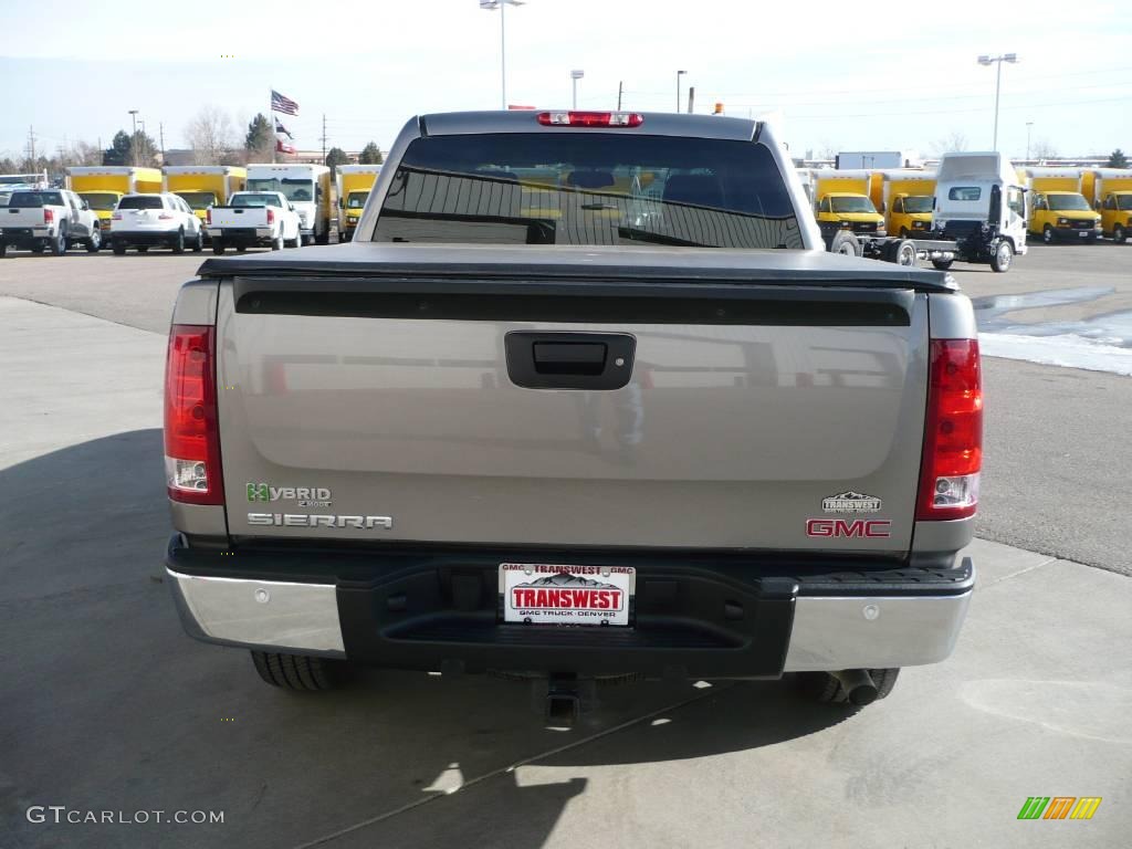 2009 Sierra 1500 Hybrid Crew Cab 4x4 - Steel Gray Metallic / Ebony photo #5