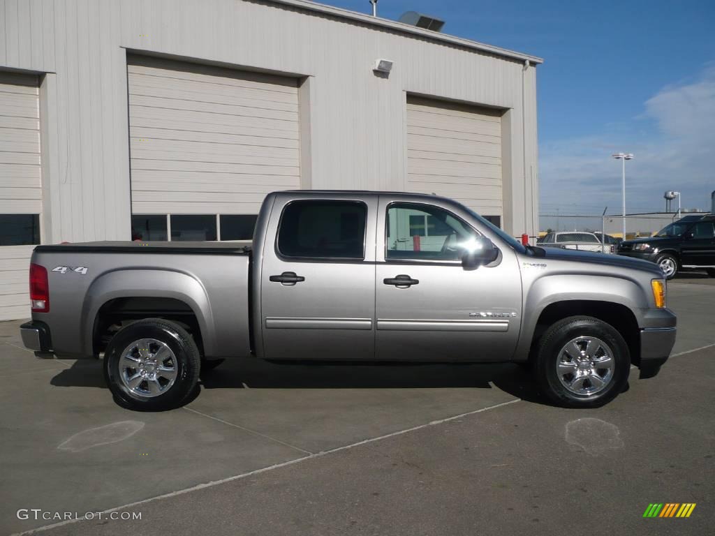 2009 Sierra 1500 Hybrid Crew Cab 4x4 - Steel Gray Metallic / Ebony photo #6