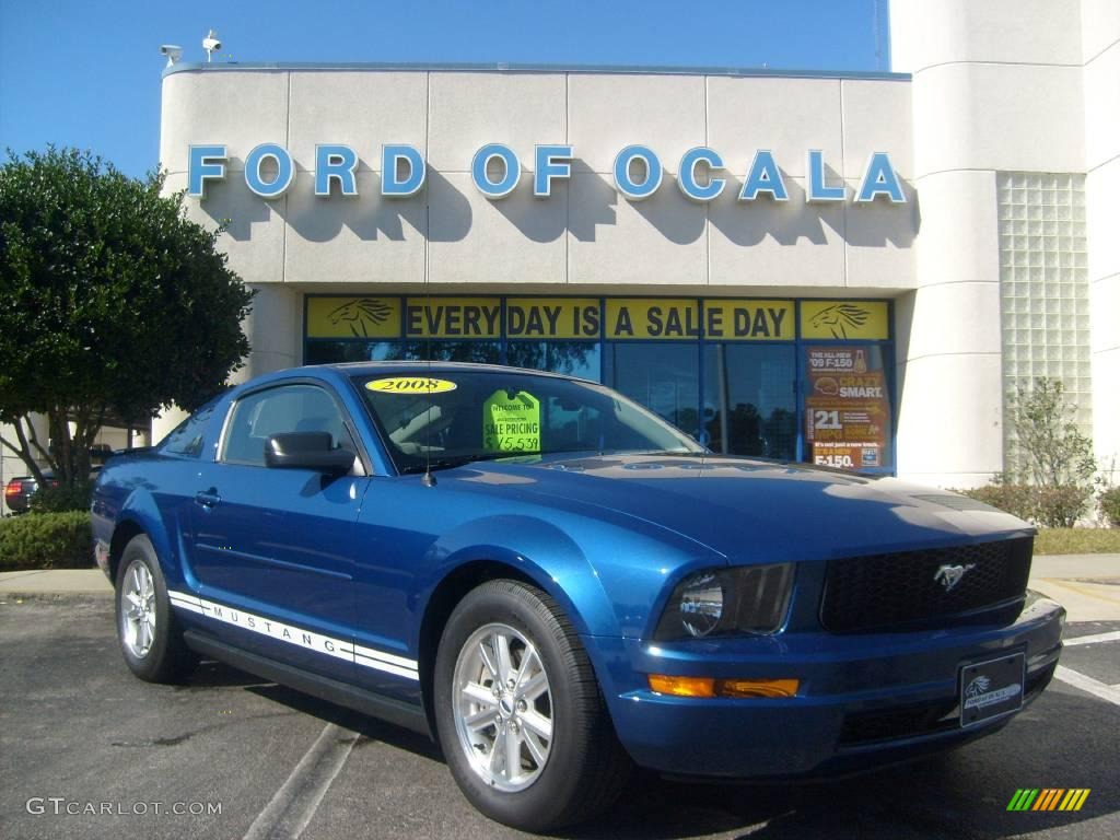 2008 Mustang V6 Deluxe Coupe - Vista Blue Metallic / Light Graphite photo #1