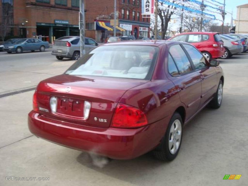 2006 Sentra 1.8 S - Inferno Red Metallic / Taupe Beige photo #4