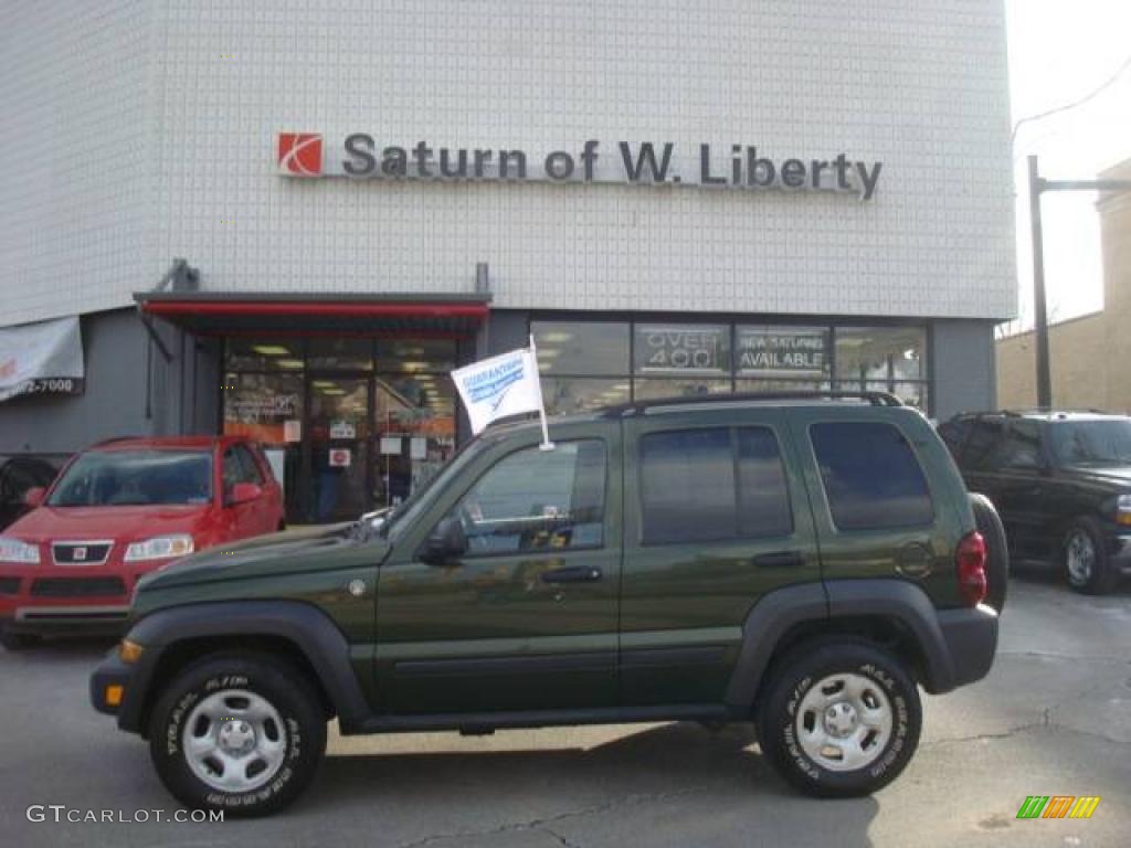 2007 Liberty Sport 4x4 - Jeep Green Metallic / Medium Slate Gray photo #1