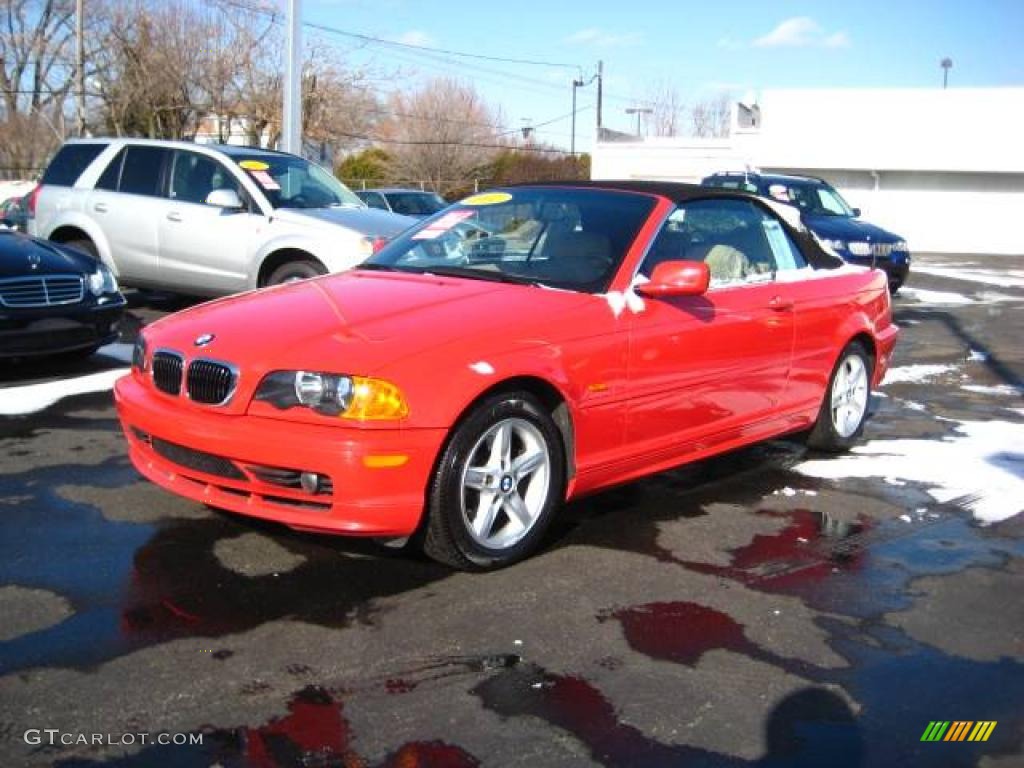 2002 3 Series 325i Convertible - Electric Red / Sand photo #1