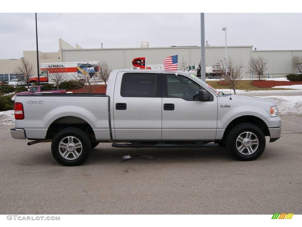 2005 F150 XLT SuperCrew 4x4 - Silver Metallic / Medium Flint/Dark Flint Grey photo #4