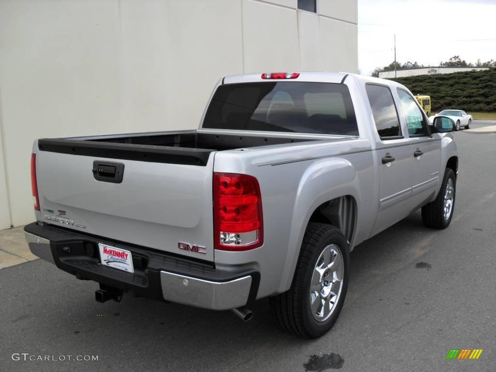 2010 Sierra 1500 SLE Crew Cab - Pure Silver Metallic / Ebony photo #4