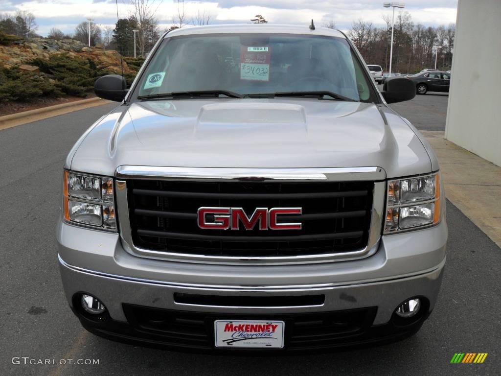 2010 Sierra 1500 SLE Crew Cab - Pure Silver Metallic / Ebony photo #6