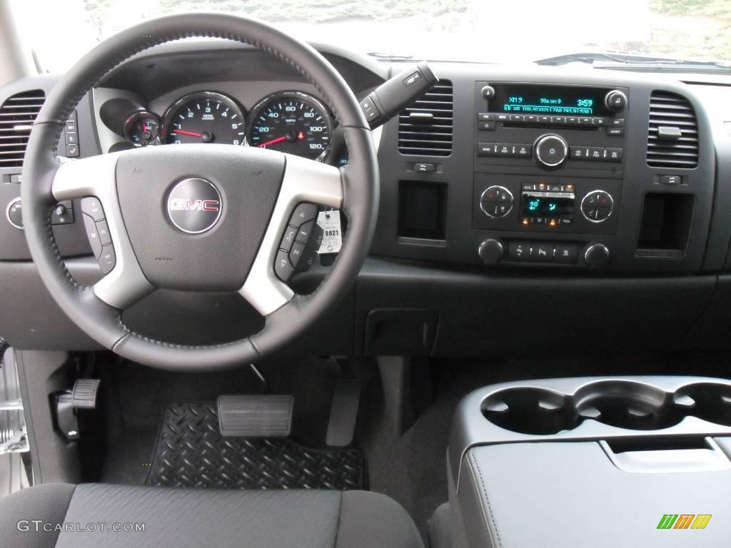 2010 Sierra 1500 SLE Crew Cab - Pure Silver Metallic / Ebony photo #12
