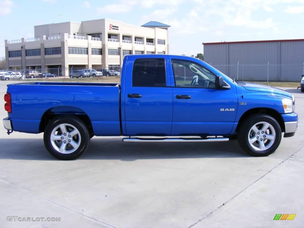 2008 Ram 1500 Lone Star Edition Quad Cab - Electric Blue Pearl / Medium Slate Gray photo #2