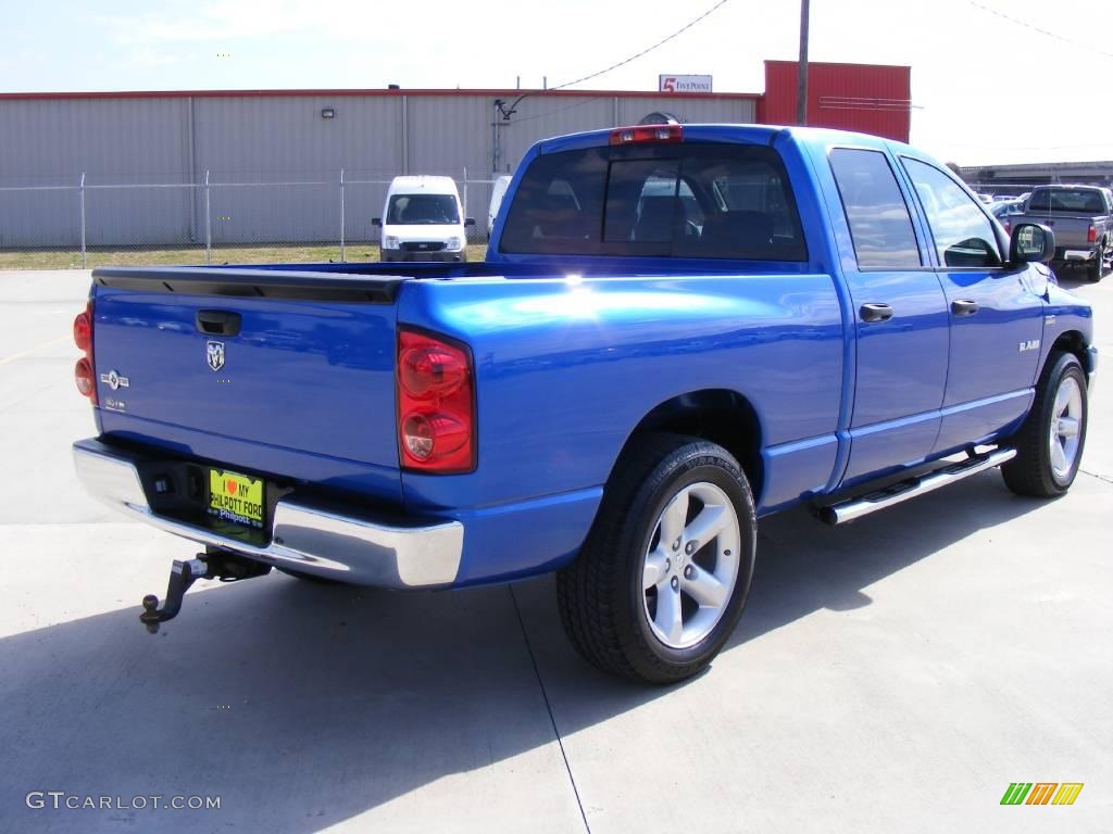 2008 Ram 1500 Lone Star Edition Quad Cab - Electric Blue Pearl / Medium Slate Gray photo #3