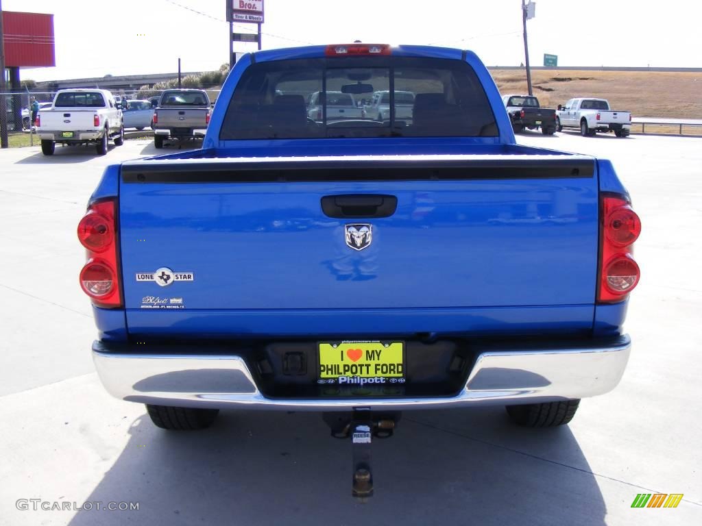 2008 Ram 1500 Lone Star Edition Quad Cab - Electric Blue Pearl / Medium Slate Gray photo #4