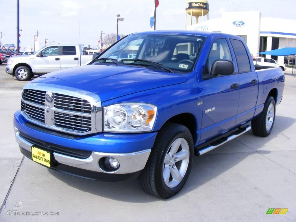 2008 Ram 1500 Lone Star Edition Quad Cab - Electric Blue Pearl / Medium Slate Gray photo #7