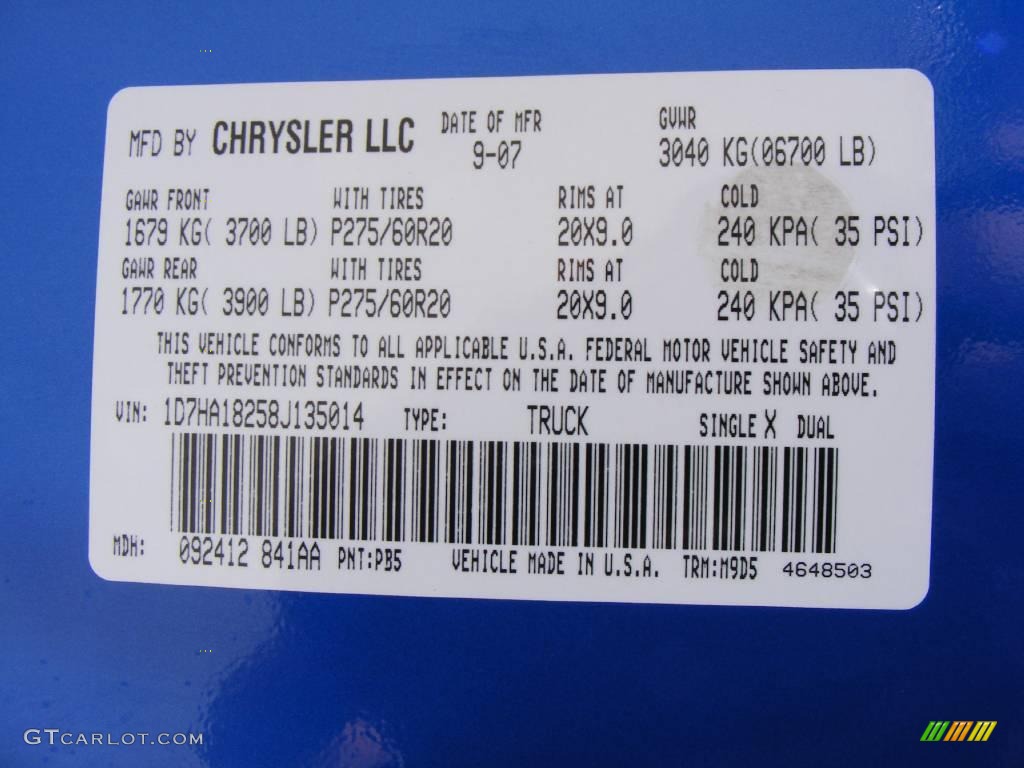 2008 Ram 1500 Lone Star Edition Quad Cab - Electric Blue Pearl / Medium Slate Gray photo #42