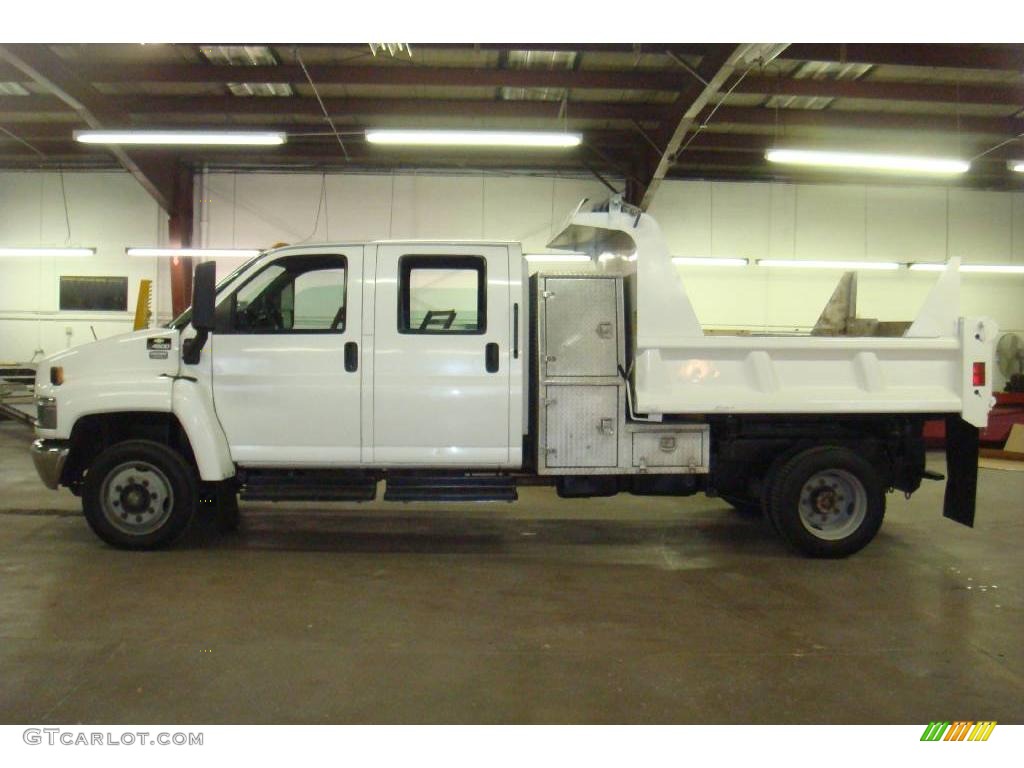 2004 C Series Kodiak C4500 Crew Cab Utility Dump Truck - Summit White / Black photo #2