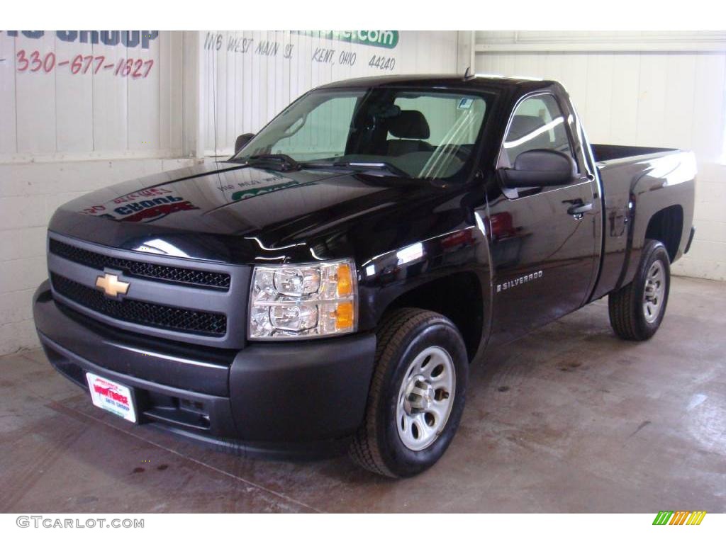 2008 Silverado 1500 Work Truck Regular Cab - Black / Dark Titanium photo #2