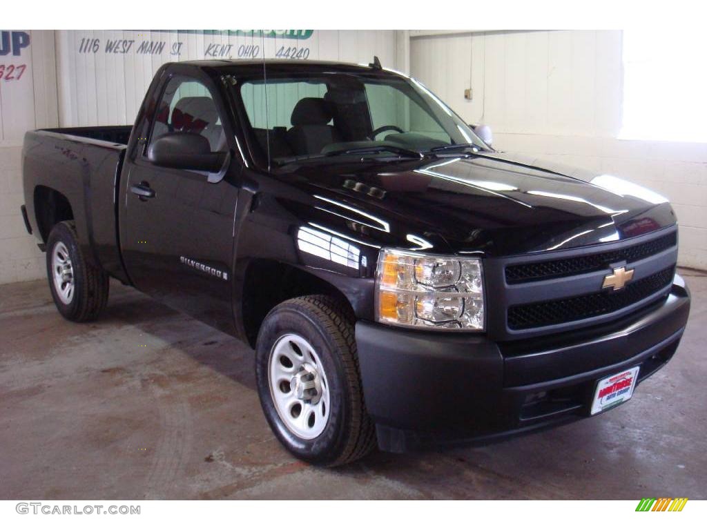 2008 Silverado 1500 Work Truck Regular Cab - Black / Dark Titanium photo #3