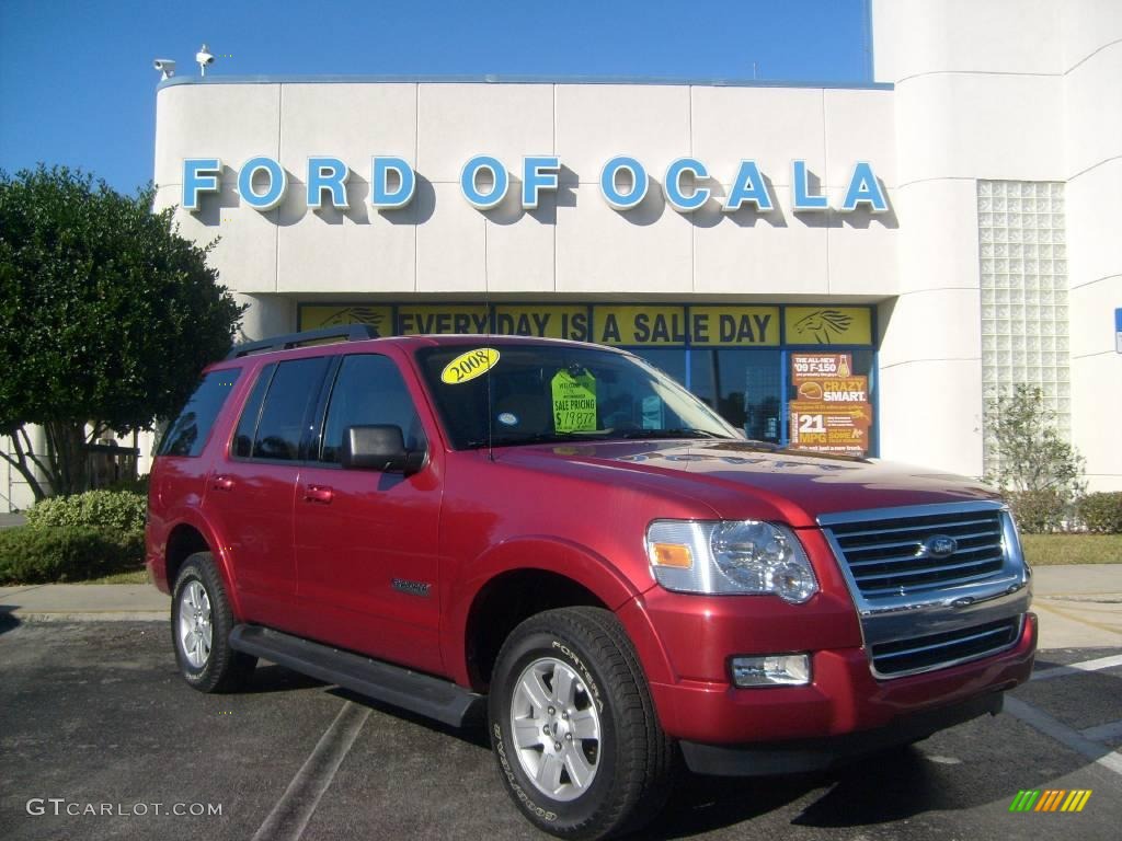 2008 Explorer XLT - Redfire Metallic / Camel photo #1