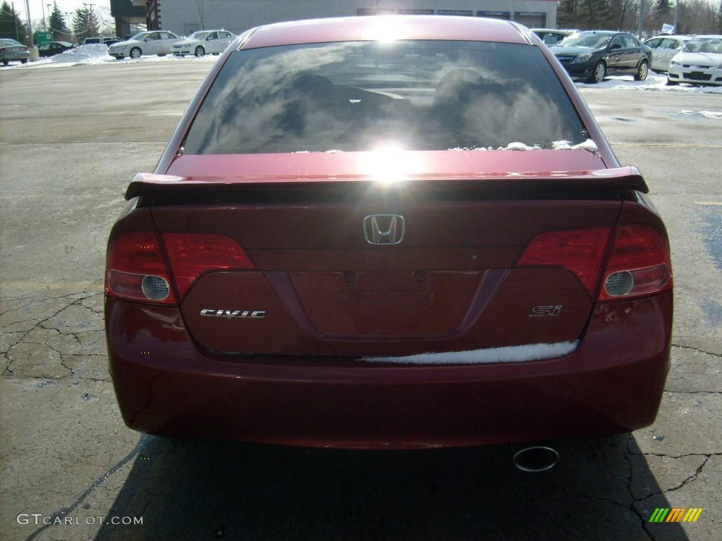 2007 Civic Si Sedan - Habanero Red Pearl / Black photo #3