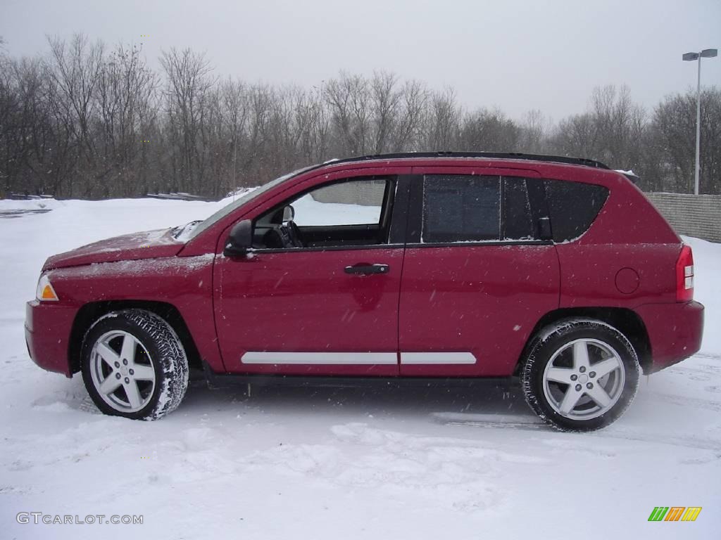 2007 Compass Limited - Inferno Red Crystal Pearlcoat / Pastel Slate Gray photo #2