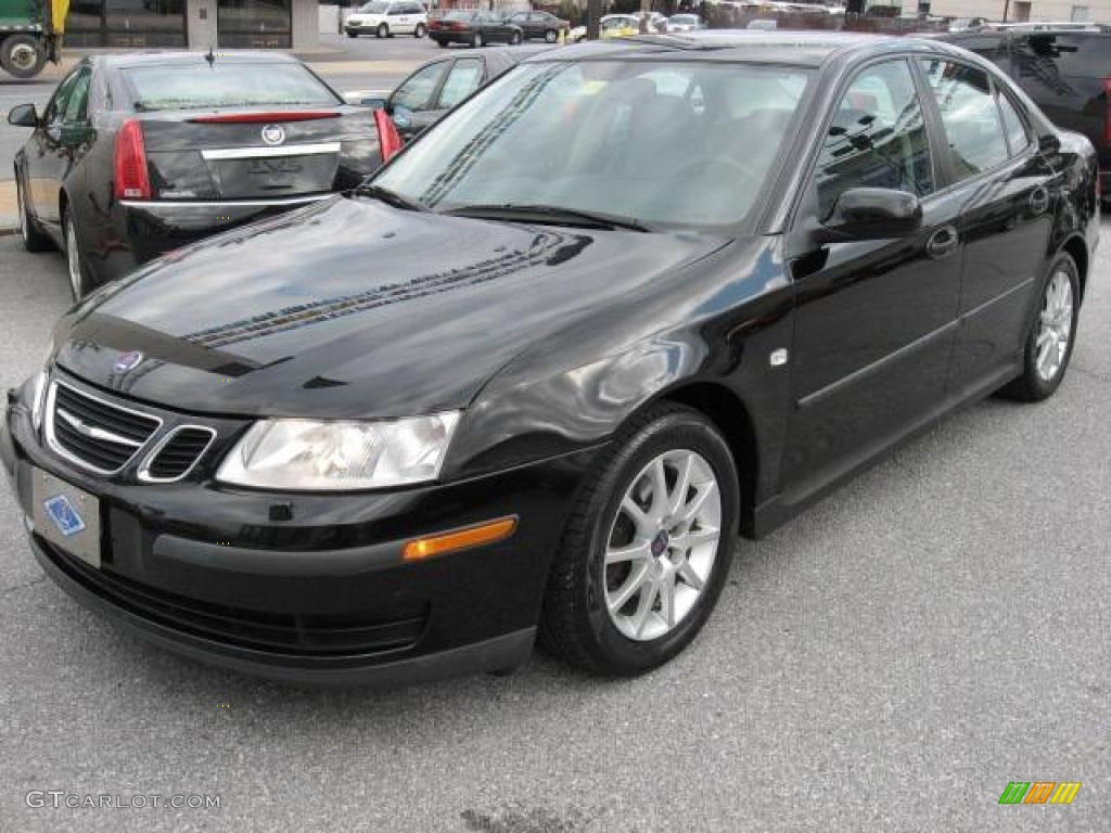 2004 9-3 Linear Sedan - Black / Slate Gray photo #1