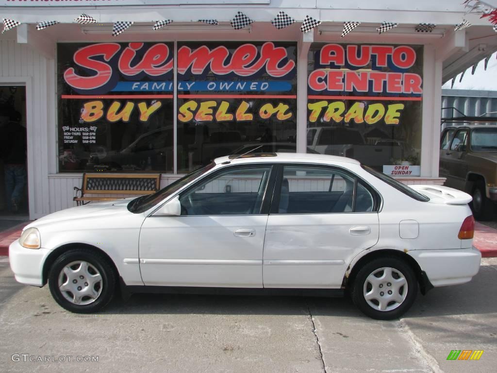 1998 Civic EX Sedan - Taffeta White / Gray photo #1