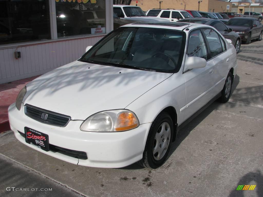 1998 Civic EX Sedan - Taffeta White / Gray photo #3