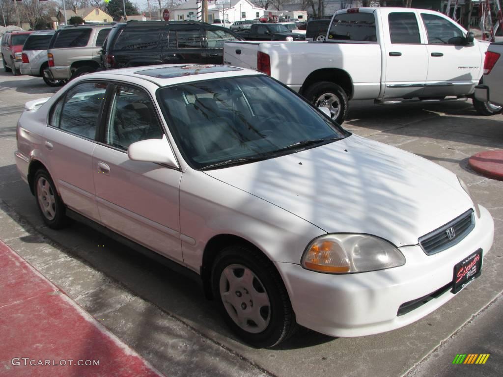 1998 Civic EX Sedan - Taffeta White / Gray photo #6