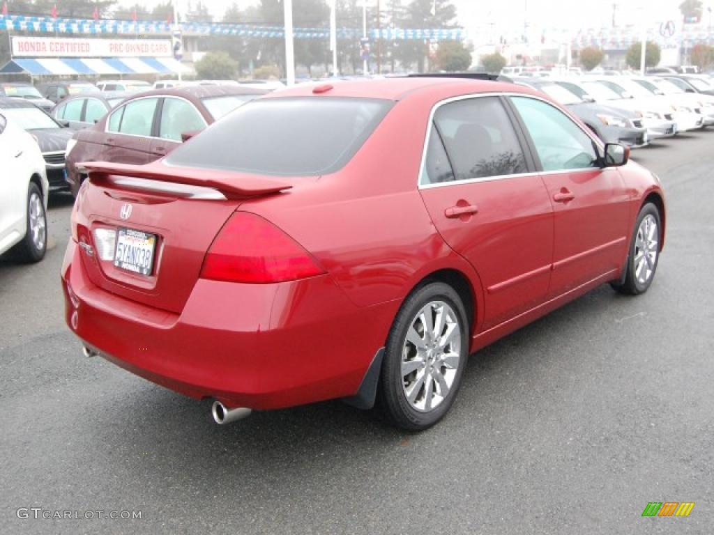 2007 Accord EX-L V6 Sedan - Moroccan Red Pearl / Gray photo #3