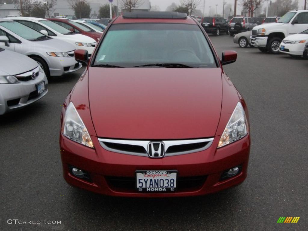 2007 Accord EX-L V6 Sedan - Moroccan Red Pearl / Gray photo #8