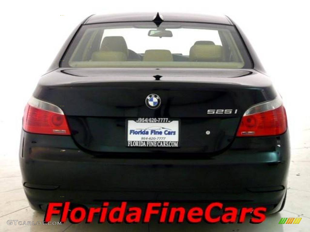 2004 5 Series 525i Sedan - Jet Black / Beige photo #6