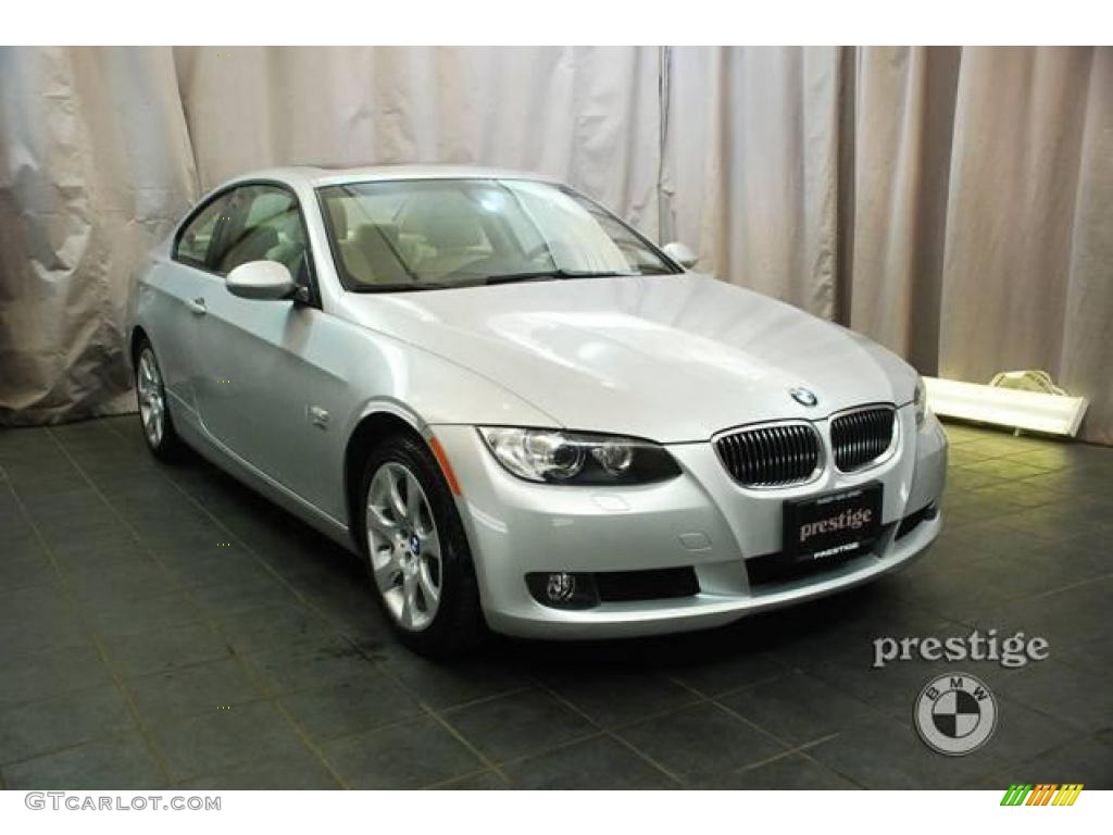 2009 3 Series 328xi Coupe - Titanium Silver Metallic / Beige photo #6