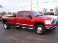 2008 Inferno Red Crystal Pearl Dodge Ram 3500 SLT Quad Cab 4x4 Dually  photo #2