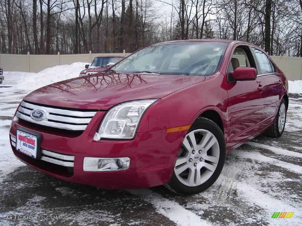 2008 Fusion SEL V6 - Redfire Metallic / Camel photo #1