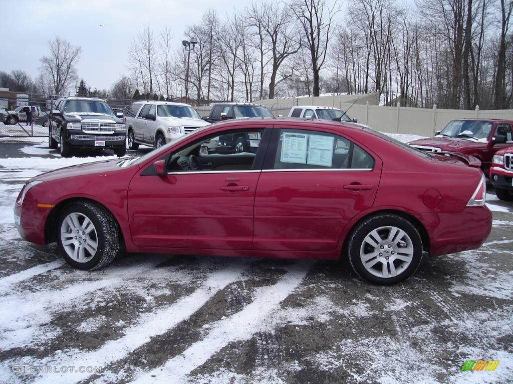 2008 Fusion SEL V6 - Redfire Metallic / Camel photo #2