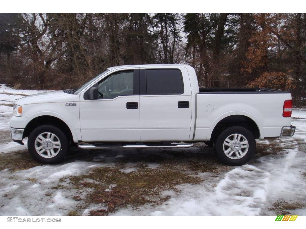 2006 F150 Lariat SuperCrew 4x4 - Oxford White / Tan photo #2